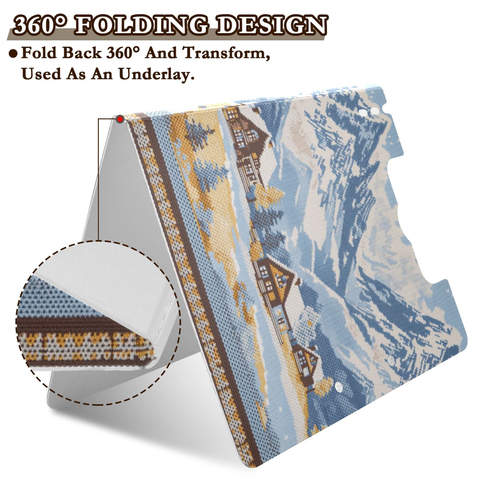 FORMRS A4 Clipboard Folder with Pen Holder Horizontal Foldable School Office Binder, Winter Mountain