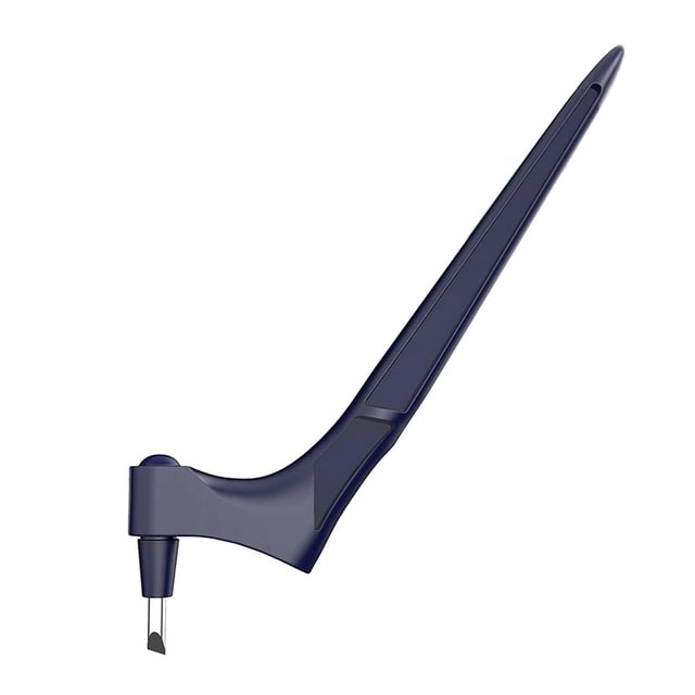 Cortador de papel manual giratorio 360° en acero inoxidable, ideal para manualidades y scrapbooking, color azul.