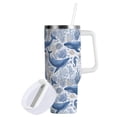 thumbnail image 2 of 40 oz Tumbler With Handle Stainless Steel Insulated Tumbler With Lid for Car Cup Holder Detailed Sea Life Illustration, 2 of 9