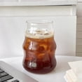 thumbnail image 2 of TIELUTT 3 Styles Glass Cups 650ML/530ML/410ML Drinking Glassware Ripple Glasses for Iced Coffee Mugs Ceramic Cups No Handle Acrylic Tumbler Set Teal Barrel Top for Wedding A Glasses with Handles, 2 of 5