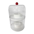 thumbnail image 3 of Vitrina transparente para figuras, a prueba de polvo, moderna, portátil, organizador de centro de mesa giratorio para figuras en miniatura y muñecas. 2 niveles, 3 of 8