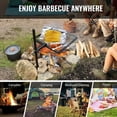 thumbnail image 3 of Swivel Campfire Grill, Fire Pit Grill Grate over Fire Pits, Heavy Duty Steel Grill Grates, 360° Adjustable Open Fire Outdoor Cooking Equipment, Portable Camp Fire Racks for Camping Outdoor BBQ, 3 of 6