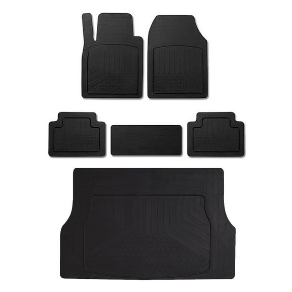 OMAC Trimmable Floor Mats & Cargo Liner Waterproof for Mercedes Rubber TPE Black 5Pcs
