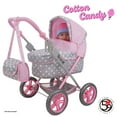 thumbnail image 5 of Cotton Candy Pink Amanda Doll Pram in Grey Polka Dots W/ Matching Handbag, Removable Bassinet, 5 of 6