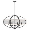 thumbnail image 3 of Golden Lighting 3170-LP BLK-CW Pendentif Linéaire en Noir avec Abat-Jour en Fil de Poulet, 3 of 4