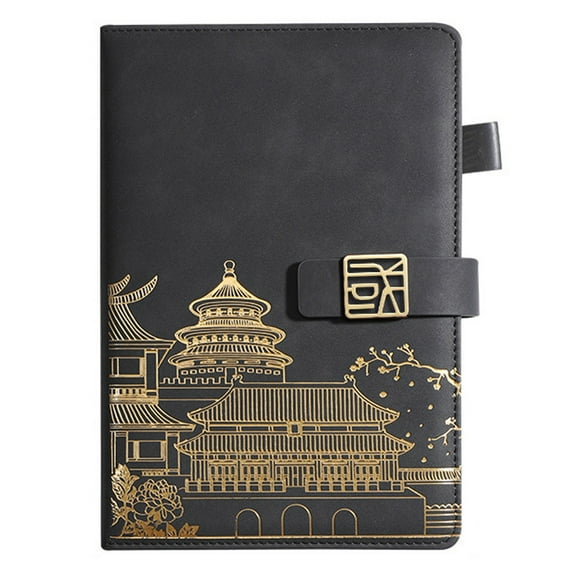 Ruled Notebook, A5 Notebook Journal, 8.46" x 5.7" Hardcover Leather, Business Gift Office Supplies for Men Women