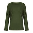 thumbnail image 5 of ATOGUTA Girls Long Sleeve Shirt Long Sleeve T Shirts Kids Fall Tops Crewneck Basic Tees Size 4T-15, Army Green, 5 of 6