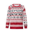 thumbnail image 1 of Seyurigaoka Christmas Women Juniors Knitted Sweater with Cartoon Elk, Snowflake Holiday Clothing, 1 of 9