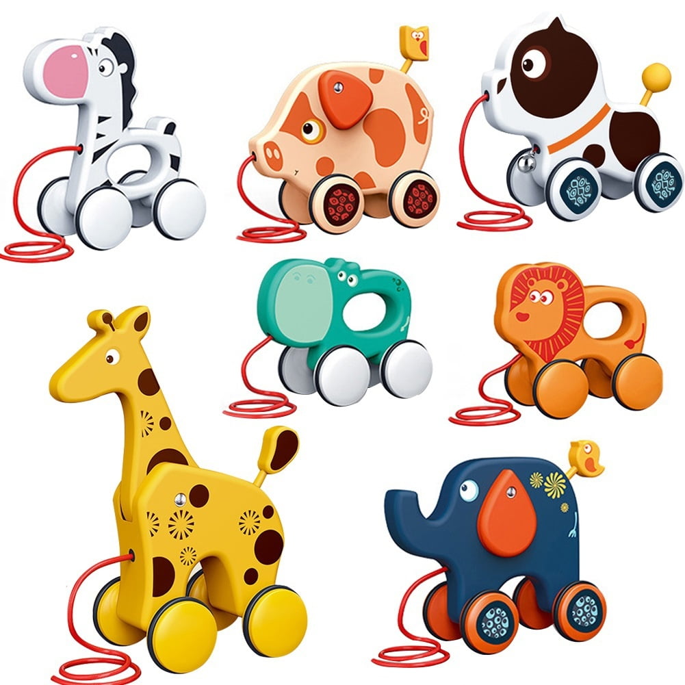 Baby Pull Rope Walking Toys, Toddler Boys Girls Pull Along Animal