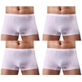 thumbnail image 3 of Xidunhg Men's Trunks Underwear Silk Boxer Briefs Short Leg White/4pack S, 3 of 5