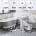 thumbnail image 6 of Gray White Bathroom Rugs Set Geometric Abstract Gradient Ocean Wave Modern Non Slip Absorbent Soft Bath Mats 3 Piece Set with Bathroom Rug, U-Shaped Floor Mat, Toilet Seat Cover Large Size, 6 of 9