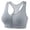 Gray, variant on Fewfanhot Women'S Zip Front Sports Bra Wireless Post-Surgery Bra Active Yoga Sports Bras