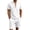White, variant on Mens Linen 2 Piece Set Short Sleeve Retro Medieval Viking Lace Up Henley Pirate Shirt and Shorts Summer Distressed Vacation Outfits Khaki