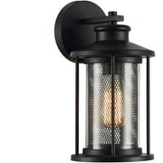 RADIANCE Goods Transitional 1 Light Textured Black Outdoor Wall Sconce 11" Tall