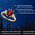 thumbnail image 2 of Gem Stone King 18K Yellow Gold Plated Silver Ring Garnet Moissanite (3.26 Cttw), 2 of 7