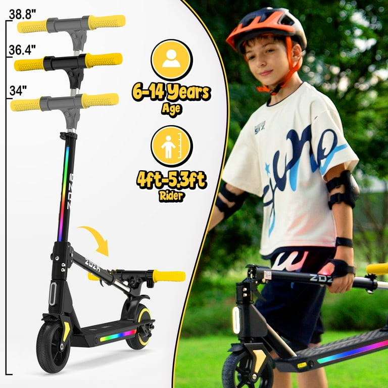 ZDZA Electric Scooter for Kids Ages 6-14, 10mph, 6mi Range 130W