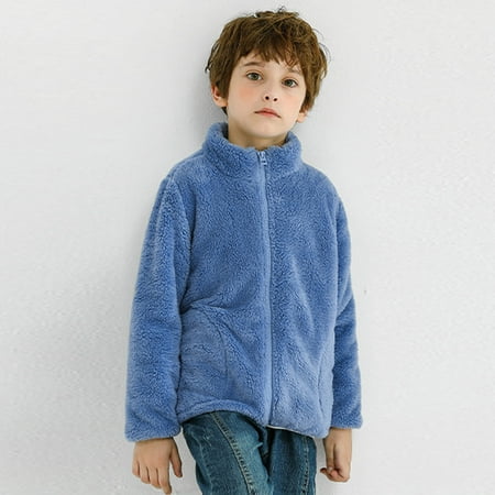 

Hunpta Toddler Boys Girls Long Sleeve Winter Solid Fleece Zippered Coat Jacket Thicken Warm Outwear