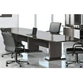 thumbnail image 2 of 8ft - 16ft Modern Designer Conference Room Table, Office Meeting Boardroom (14ft with 3 Power Modules, Textured Mocha), 2 of 8