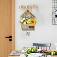 thumbnail image 6 of Farmhouse Wall-Mounted Key and Mail Holder – Rustic Natural Wood Organizer with Storage Basket & 3 Sturdy Hooks for Entryway, Hallway & Doorway Decor, 6 of 7