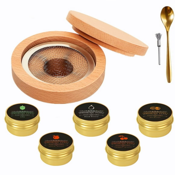 Cocktail Smoker Kit for Whiskey, Drink Infuser, Bourbon Wood Cocktail Kit, Old Fashioned Smoker Kit for Cheese, Wine, BBQ