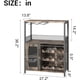 thumbnail image 2 of 3 - tier wine bar gabinete: detachable wine rack, ample almacenamiento, glass holder, mesh door, dark wood para kitchen, sala de estar, y bar, 2 of 9