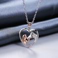 thumbnail image 4 of OPOLSKI Necklace Chain Personality Color Matching Inlaid Rhinestone Love Heart Pendant Necklace Black, 4 of 8
