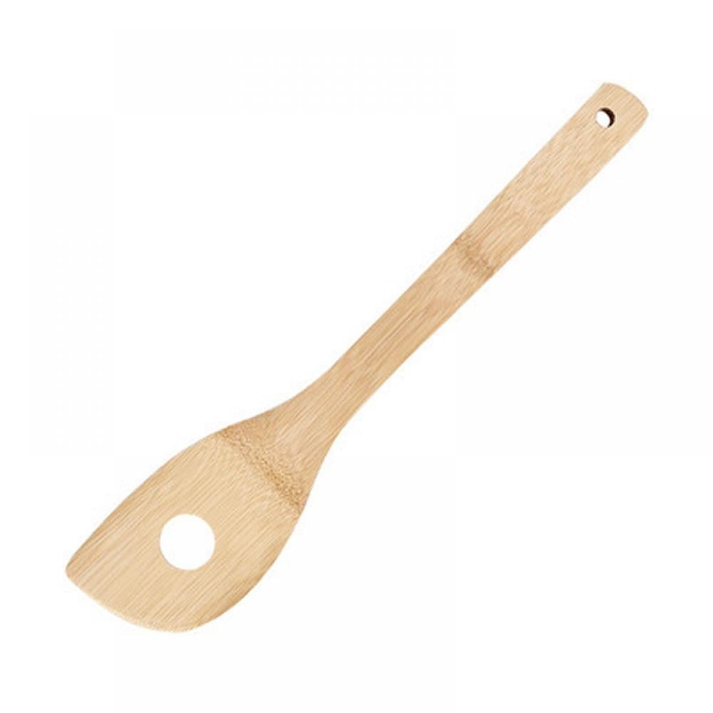 Wooden Spatula Long Handle Flat NonStick Kitchen Cookware with Holes