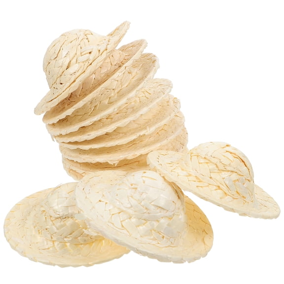 LOLIPPYY 12Pcs Miniature Hats Straw Personalization for Crafters Birthday Parties