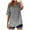 Gray-Shirts, variant on Inverlee Women's Plus Size Cotton Linen Tunics Trendy Printed Button Down Short Sleeve Shirts Dressy Casual V Neck Blouse