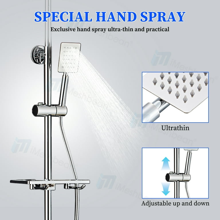 Shower Thermostatic Faucet Shower Faucets Bathroom Bath Shower Mixer Set Waterfall Rain Shower Head Set Bathtub Faucet Tap