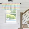 thumbnail image 5 of Rainbow Stripes Window Valance for Kitchen, Pink Blue Green Yellow Watercolor Stripes Rod Pocket Short Curtain for Small Windows, Light Filtering Decorative Valance, 42 x 18 Inch, 1 Panel, 5 of 9