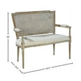 thumbnail image 2 of Vineland Victorian Oak & Cane Settee with Linen Upholstery, 2 of 3