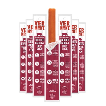 Vermont Smoke & Cure Uncured Bacon Pork Hickory Smoked 1oz Jerky Stick 24 Ct
