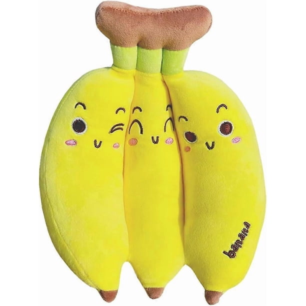 Banana Plush Pillow - 13" A Bunch of Banana Stuffed Animal with Cute Expression,Fruit Banana Plush Pillow Doll Toy Holiday for Girls Boys