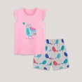thumbnail image 2 of TOWED22 Baby Girl Summer Outfits 2 Piece Graphic Ruffle Sleeve Sleeveless Top and Shorts Set Casual Clothes Soft Toddler Clothing(Light Pink,3-4 Y), 2 of 6