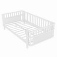 thumbnail image 7 of Twin Bed Frames with Rails, Iron Montessori Bed with Slats Support, Low to Ground with Removable Bed Rails for Bedroom Living Room, White, 7 of 7