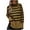 Brown, variant on Timegard Sweaters for Women High Neck Side Split Striped Pullover Casual Loose Long Sleeve Shirts Tops
