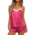 thumbnail image 3 of QSXADF Women's Pajama Set Tops And Shorts Set Lace Tank Top Pajama Set Shorts Bridal Style Casual Women Summer Pajamas Soft Loungewear, 3 of 6