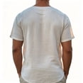thumbnail image 4 of Men's Summer Solid Color Henley Neck Short Sleeve Shirt Casual Lightweight Breathable Button Placket Tops Loose Fit Comfortable Blouse, 4 of 4