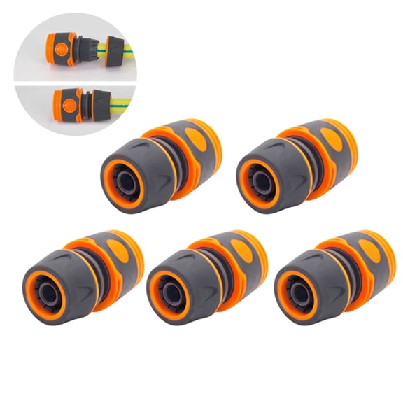 Hose Fittings 1/2 Inch Quick Connect Garden Hose Connector Rubber Coated Water Pipe Adapters for Outdoor Watering Equipment and Lawn Irrigation Kit Irigation Supplies #030A