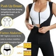 thumbnail image 4 of POP CLOSETS Sauna Sweat Vest for Women Weight Loss Workout Tank Top Waist Trainer Shirt with Zipper, 4 of 7