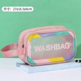 thumbnail image 2 of Bolsa de lavado de maquillaje de borde de color de PVC bolsa de baño de natación impermeable de gran capacidad bolsa de almacenamiento de lavado de mano pequeña mediana grande cada una Zefei Wu 9024735084648, 2 of 2