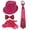 Hot Pink, variant on 4 Pcs Set Glitter Performance Props, Shiny Stage Show Outfits, Pre Tied Festive Bowtie Hat Outfit, Holiday Masquerade Theme Costume Accessories Set with Sparkling Sequins for Disco Parties