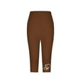 thumbnail image 4 of Tnhcen Women's High-Waisted Yoga Pants Summer Workout Activewear Diamond-Embellished 7-Inch Capri Pants Solid Color Athleisure Fitness Trousers S-3XL Multiple Colors Available, 4 of 4