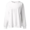 thumbnail image 2 of Vedolay Womens Crewneck Sweatshirt Women's Oversized Hooded Sweatshirts Casual Long Sleeve Pullover Loose Lightweight Fall Clothes,White S, 2 of 4