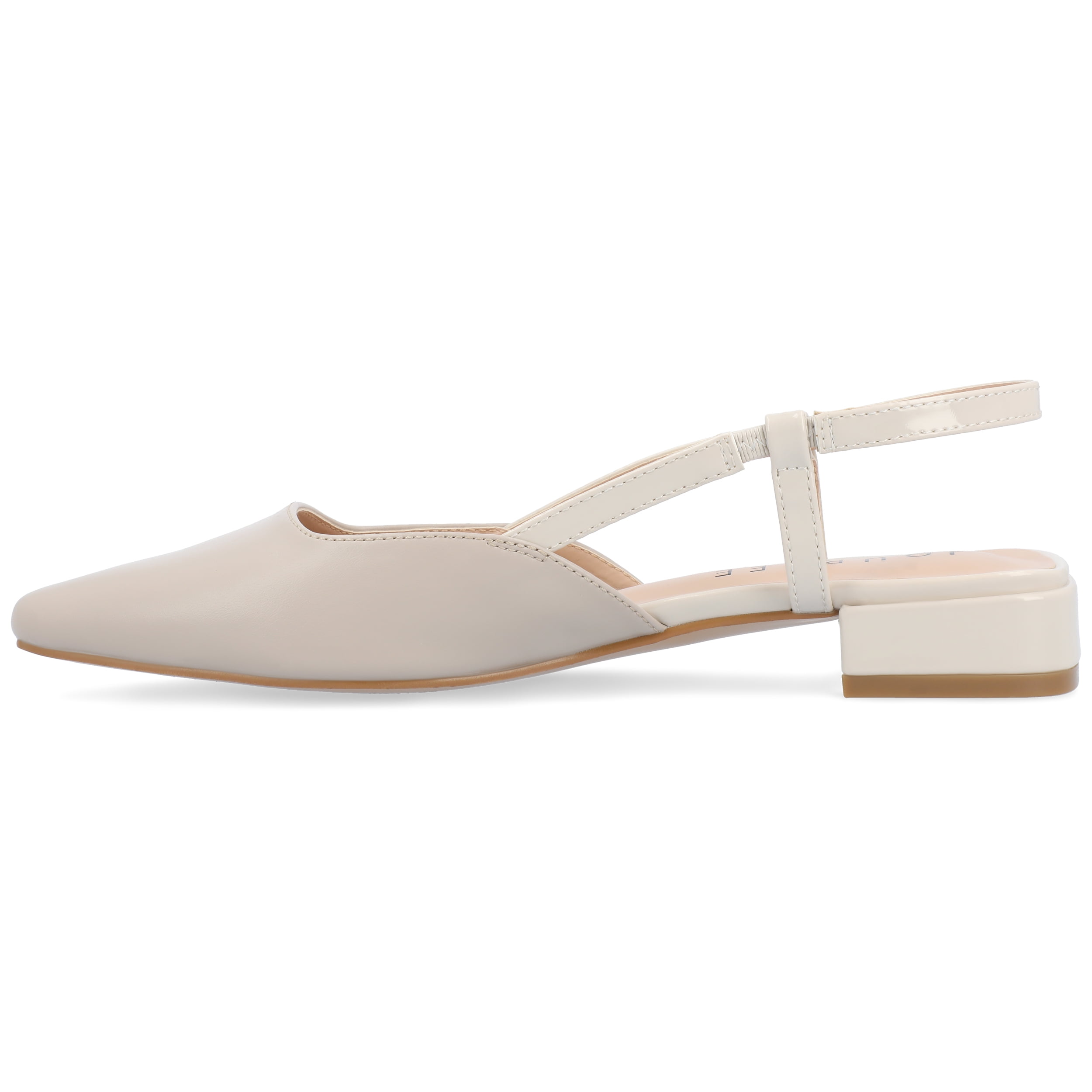 Journee Womens Paislee Sling Back Block Heel Square Toe Flats