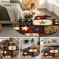 thumbnail image 6 of American Flag Round Area Rug 4ft, Texas Star Farmhouse Sunflowers Blue Red Washable Non-Slip Circle Rugs for Bedroom Living Room Kitchen, Soft Non Shedding Circle Carpet for Dining Room Dorm, 6 of 9