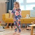thumbnail image 4 of FORMRS Kids Pajama Set Cotton Long Sleeve Top and Pants 2-Piece Lounge Sleepwear, Sizes 18M-8Y, Vibrant Pink Floral Pattern, 4 of 6