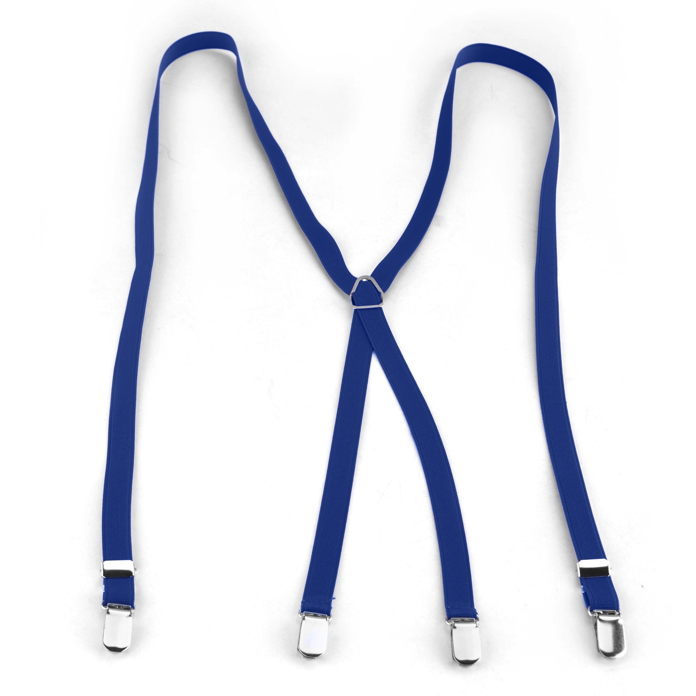 TopTie Men's Skinny Suspenders 1/2"inch (1.5CM) XBack Clip SuspendersRoyal Blue