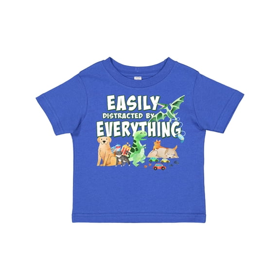 Inktastic Easily Distracted by Everything Boys or Girls Toddler T-Shirt